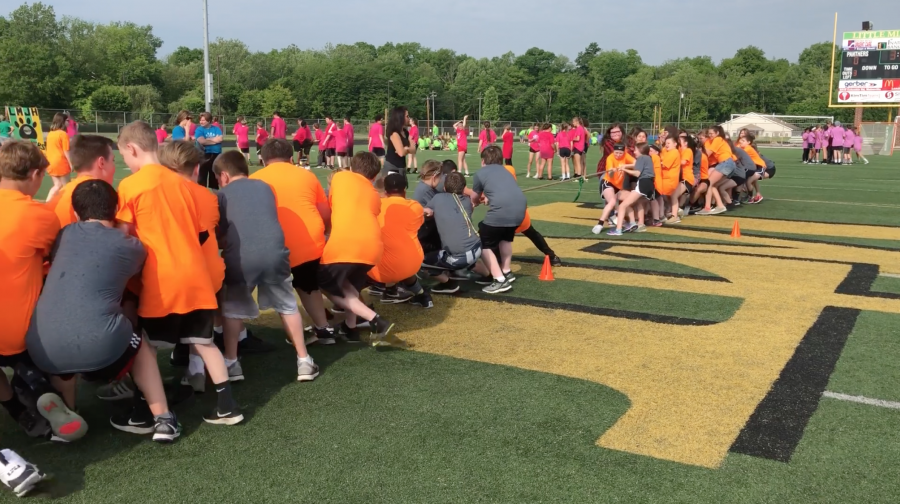 Photo of students at tug of war